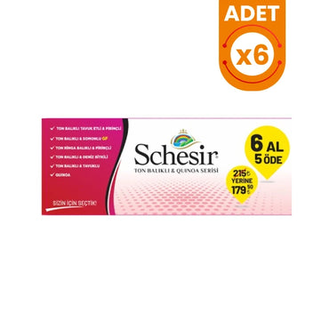 Schesir Ton Balıklı ve Kinoalı Yetişkin Konserve Kedi Maması