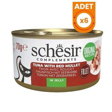 Schesir Tamamlayıcı Jöle İçinde Ton ve Barbun Balıklı Yetişkin Konserve Kedi Maması