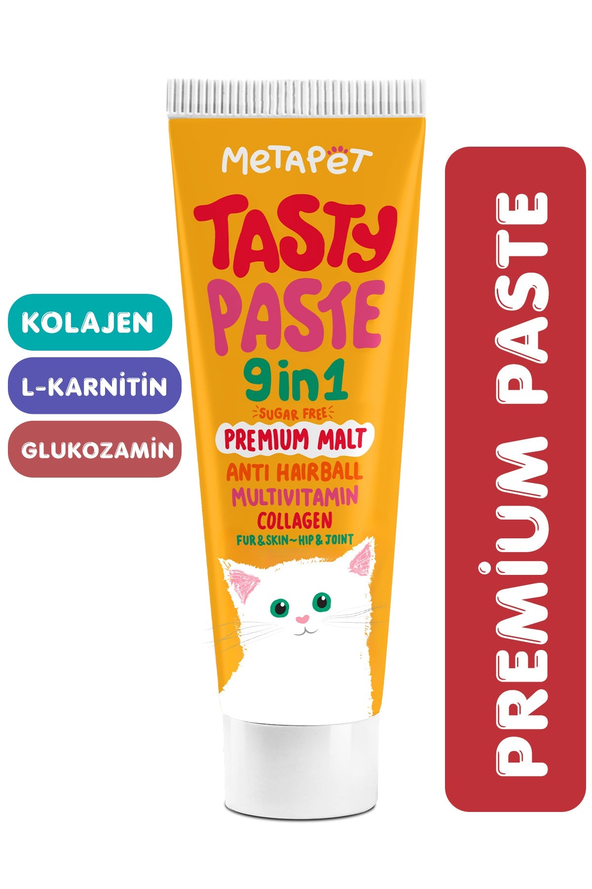 Kediler için Multi Vitamin Malt Paste, Premium Malt Macunu, Kedi Multivitamini, 100 g | SRC: Barcode: 8683941900947