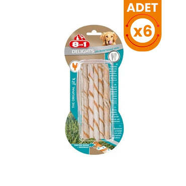 8 In 1 Delights Dental Twisted Sticks Köpek Çubuk Ödülü