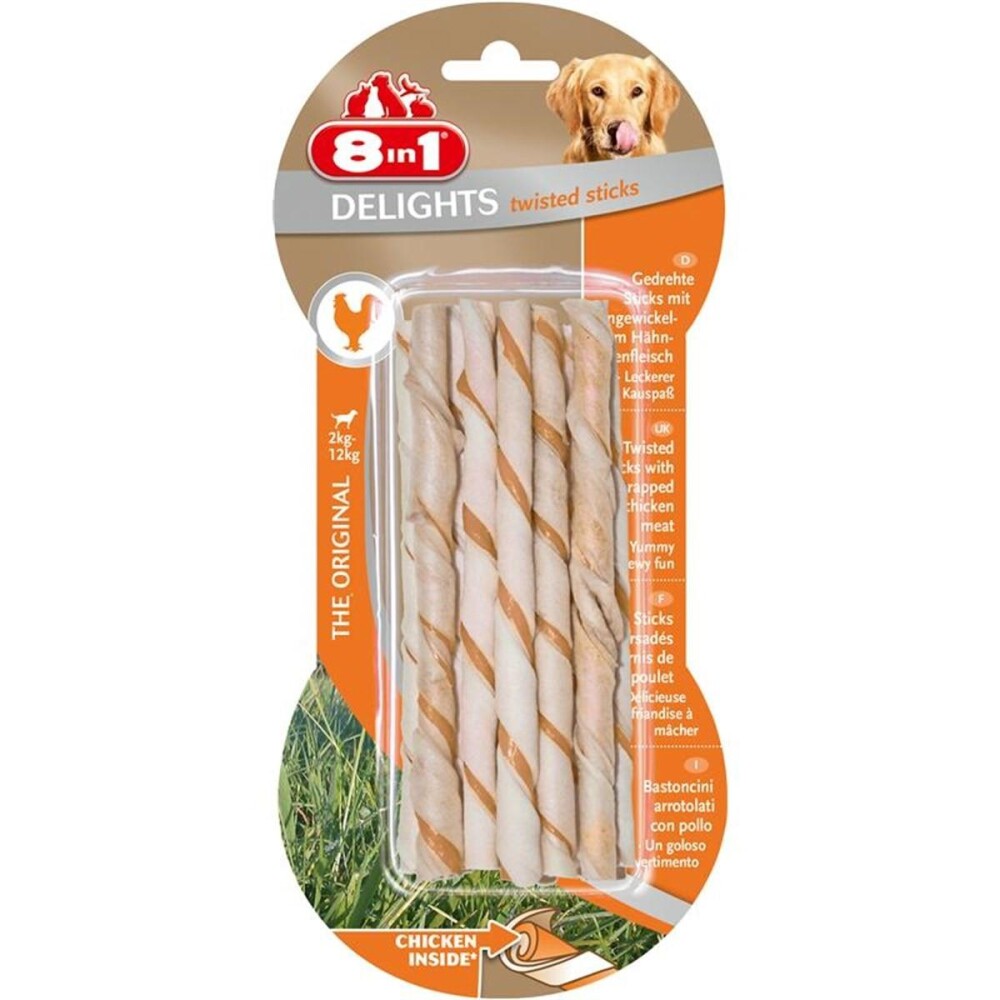 8in1 Delights Twisted Sticks Tavuklu Köpek Ağız Bakım Çubuğu 55 GR 10'LU | SRC: Barcode: 4048422122470