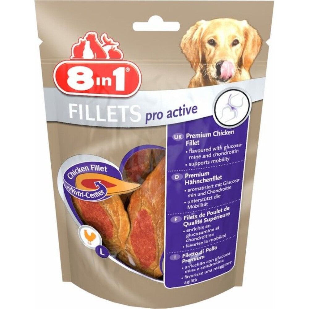 8in1 Poch Fillets Pro Active Tavuklu Glikozamin Katkılı Köpek Ödülü 80 GR | SRC: Barcode: 4048422112389