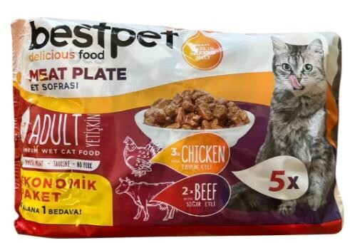 Bestpet Etli Çeşitler Ecopack Yetişkin Kedi Konservesi Hediyeli 4 ADET 1 ADET | SRC: Barcode: 8681465603726