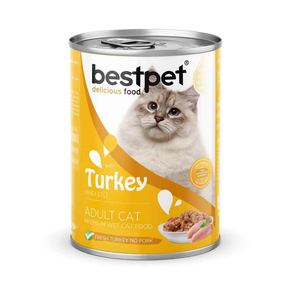 Bestpet Hindi Etli Yetişkin Kedi Konservesi 400 GR | SRC: Barcode: 8681465603481