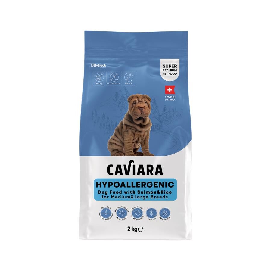 Caviara Hipoalerjenik Somonlu Ve Pirinçli Orta Ve Büyük Irk Yetişkin Köpek Maması 2 KG | SRC: Barcode: 7640297841172