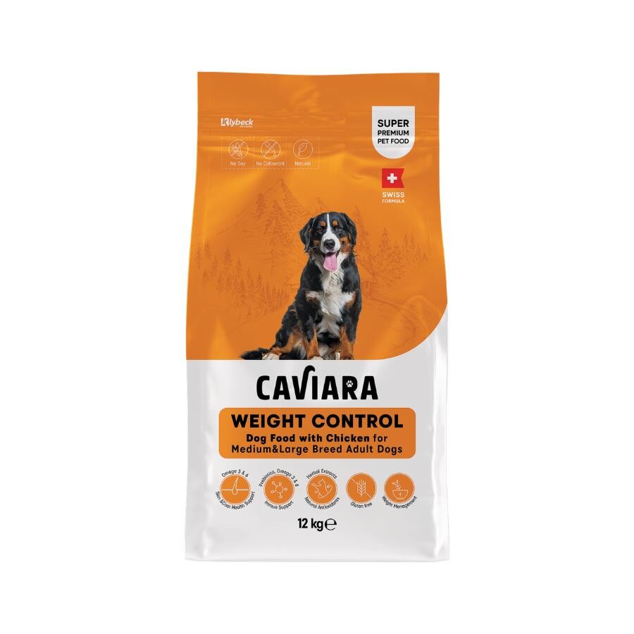Caviara Kilo Kontrol Destekli Tavuklu Orta Ve Büyük Irk Yetişkin Köpek Maması 12 KG | SRC: Barcode: 7640297841196