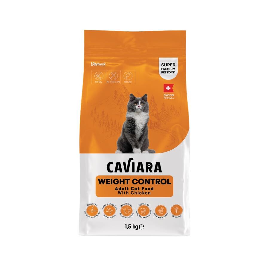 Caviara Kilo Kontrol Destekli Tavuklu Yetişkin Kedi Maması 1.5 KG | SRC: Barcode: 7640297841325