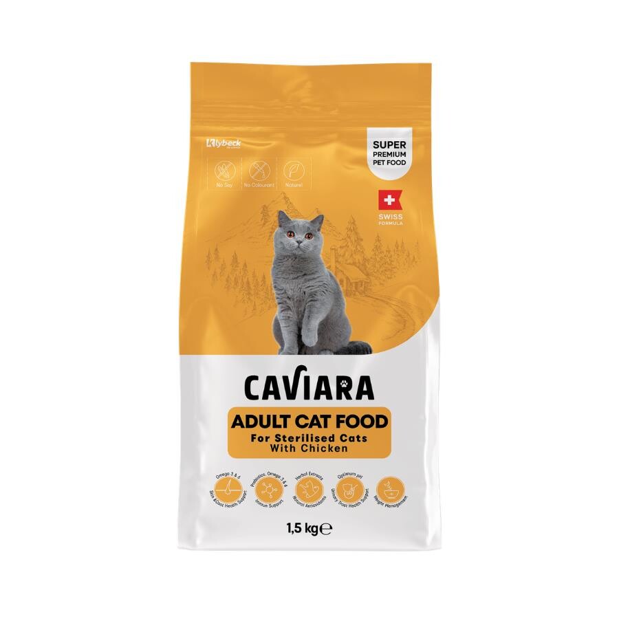 Caviara Tavuklu Kısırlaştırılmış Yetişkin Kedi Maması 1.5 KG | SRC: Barcode: 7640297841288