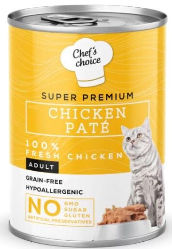 Chef's Choice Tavuklu Tahılsız Ezme Yetişkin Kedi Konservesi 400 GR | SRC: Barcode: 8681465603689
