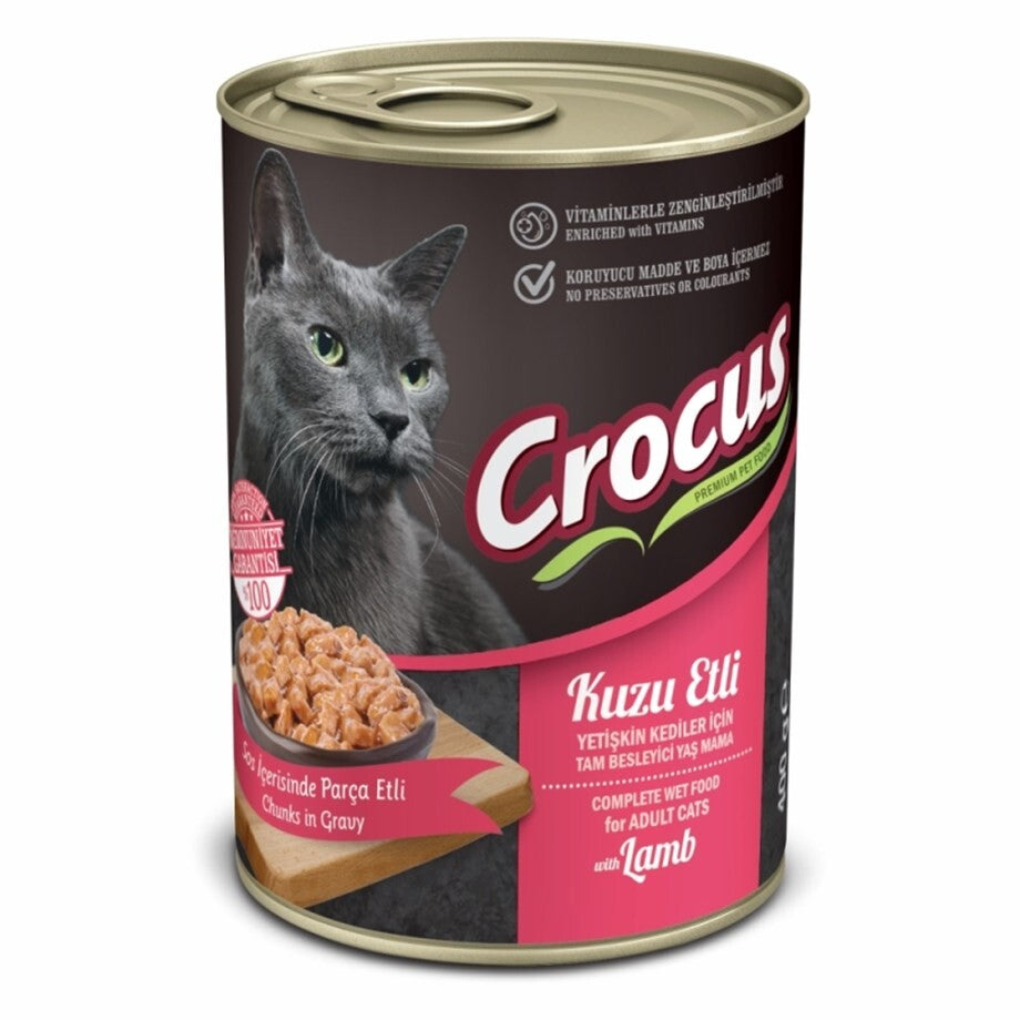 Crocus Yetişkin Kedi Kuzu Etli Yaş Mama 400 GR | SRC: Barcode: 8681085427221
