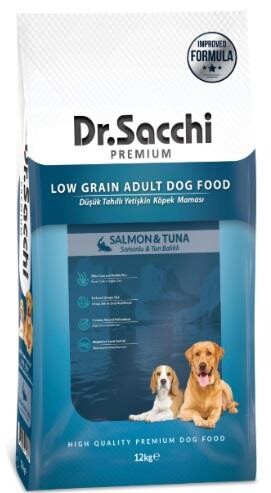 Dr.sacchi Premium Düşük Tahıllı Somonlu Ve Ton Balıklı Yetişkin Köpek Maması 12 KG | SRC: Barcode: 8690286594717