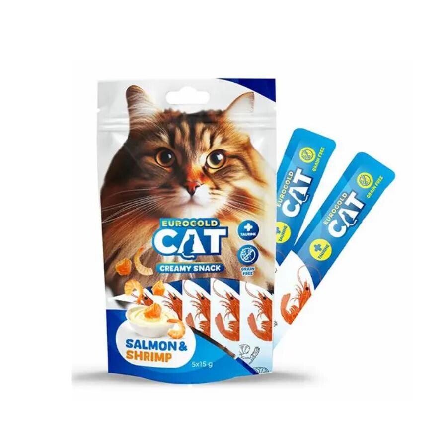 Eurogold Cat Somon Balığı Ve Karides Aromalı Sıvı Kedi Ödülü 5X15GR | SRC: Barcode: 8681144151647