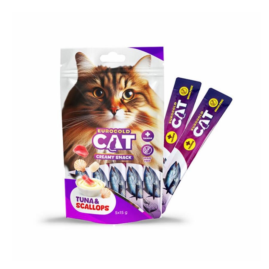 Eurogold Cat Ton Balığı Ve Deniz Tarağı Aromalı Sıvı Kedi Ödülü 5X15GR | SRC: Barcode: 8681144151630