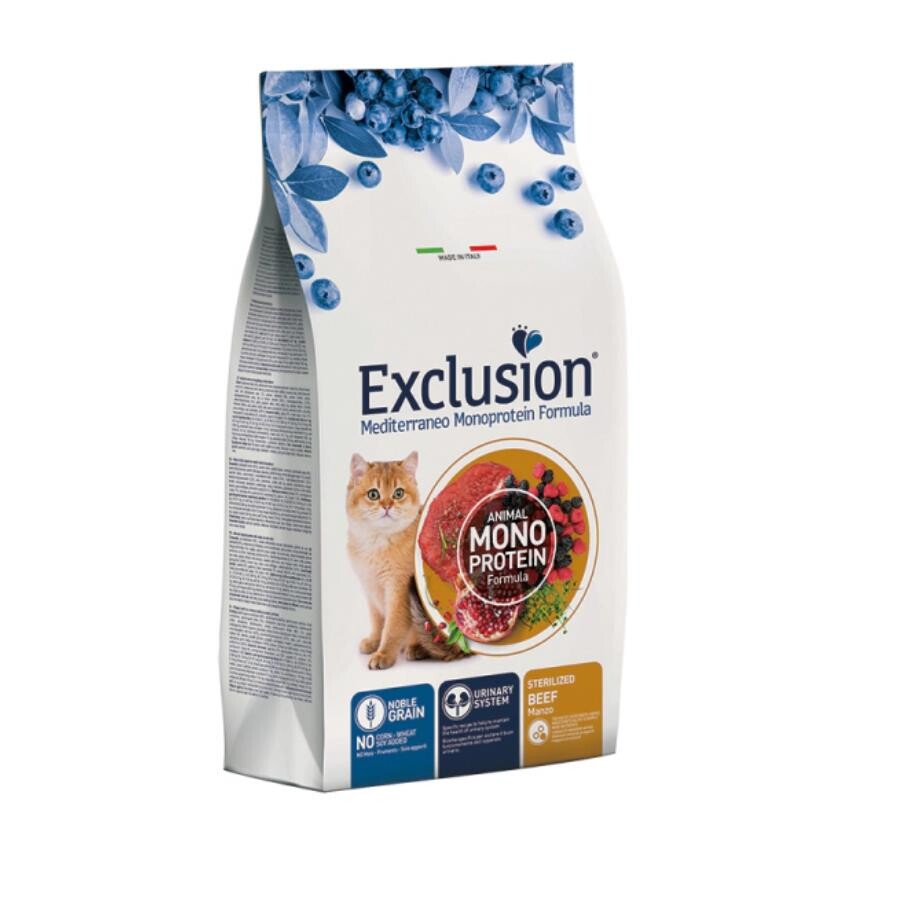 Exclusion Monoprotein Sığır Etli Ve Narlı Düşük Tahıllı Kısırlaştırılmış Kedi Maması 1.5 KG | SRC: Barcode: 8011259003782