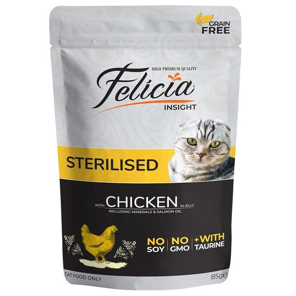Felicia Pouch Kısırlaştırılmış Tavuklu Tahılsız Yetişkin Kedi Konservesi 85 GR TEKLI | SRC: Barcode: 8682631200091