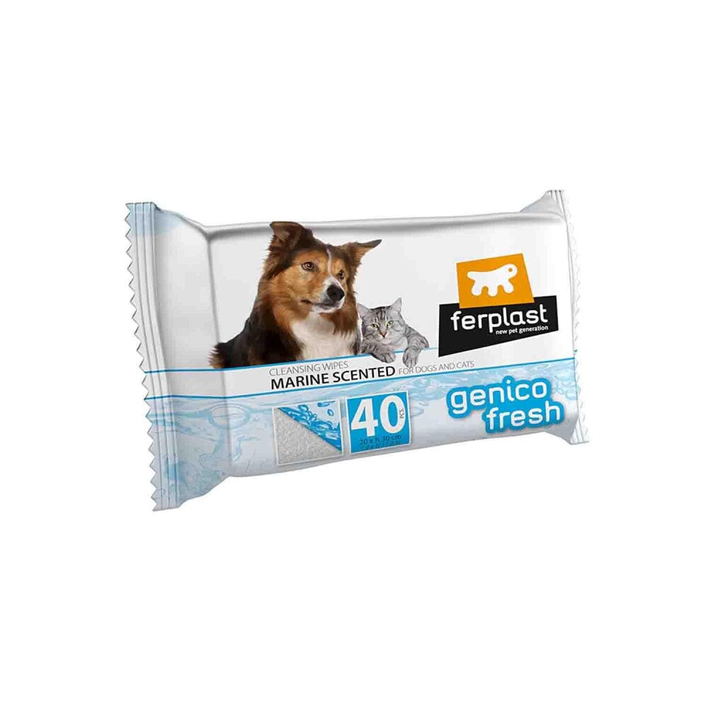 Ferplast Genico Fresh Kedi Ve Köpekler İçin Okyanus Kokulu Islak Mendil 40'LI | SRC: Barcode: 8010690113401