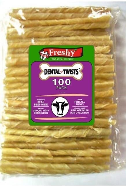 Freshy Dental Natural Burgu Köpek Paket 13 CM 100'LÜ | SRC: Barcode: 8698595910310