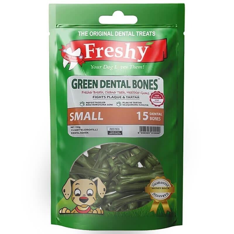 Freshy Dental Kemik Köpek Ödülü Paket 150 GR YEŞIL 15'LI | SRC: Barcode: 8698595910020