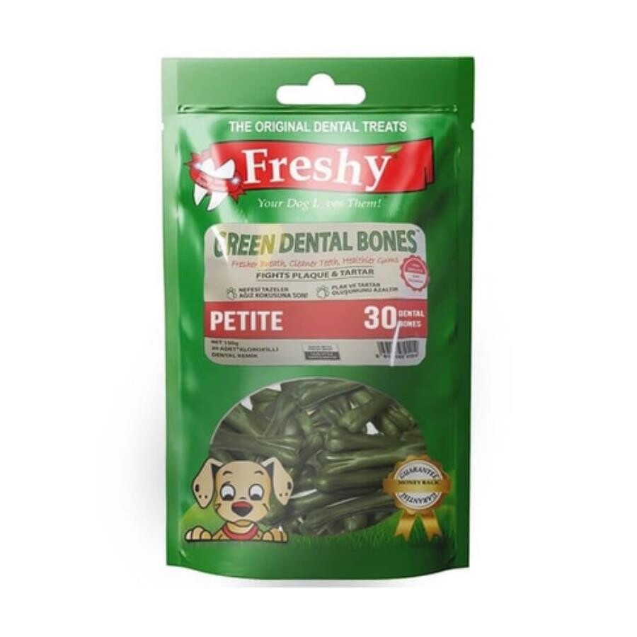 Freshy Green Dental Bones Petite Ağız Kokusu Önleyici Kemik Köpek Ödülü 30 ADET | SRC: Barcode: 8698595910914