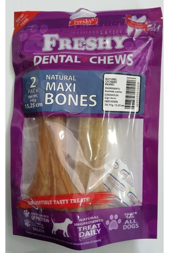 Freshy Maxi Bones Naturel Kemik Köpek Ödülü Paket 15 CM 2'LI | SRC: Barcode: 8698595910426