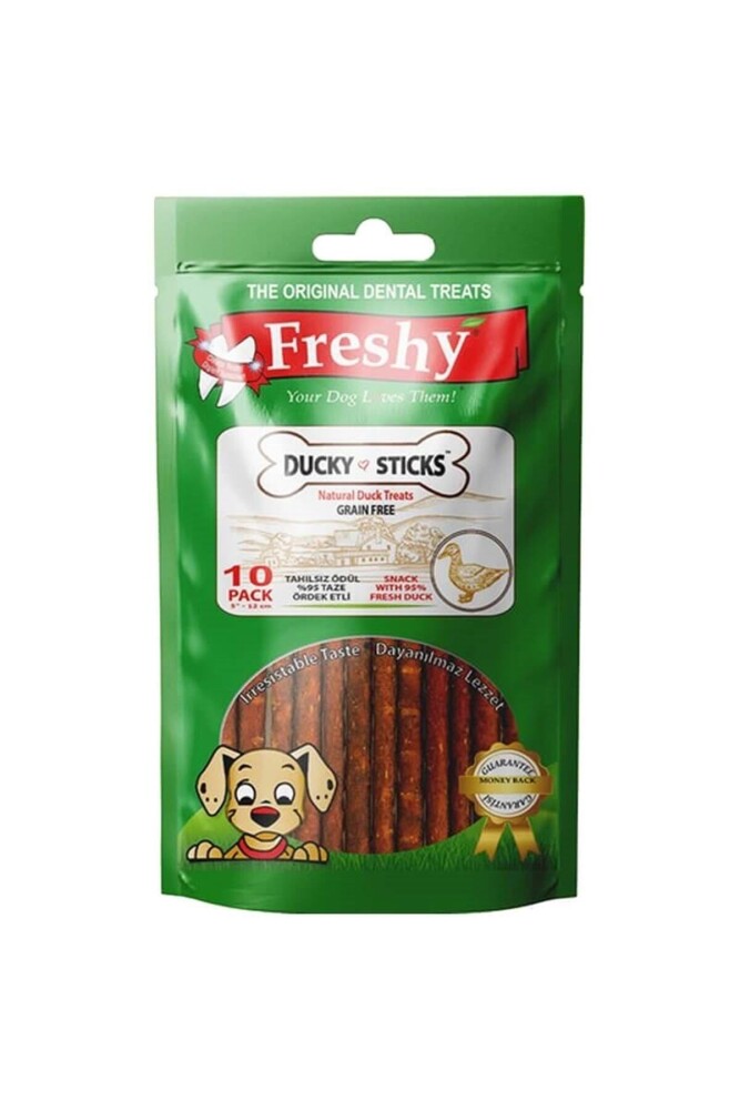 Freshy Tahılsız Ördekli Etli Sticks Köpek Ödülü 100 GR 10'LU | SRC: Barcode: 8698595910396
