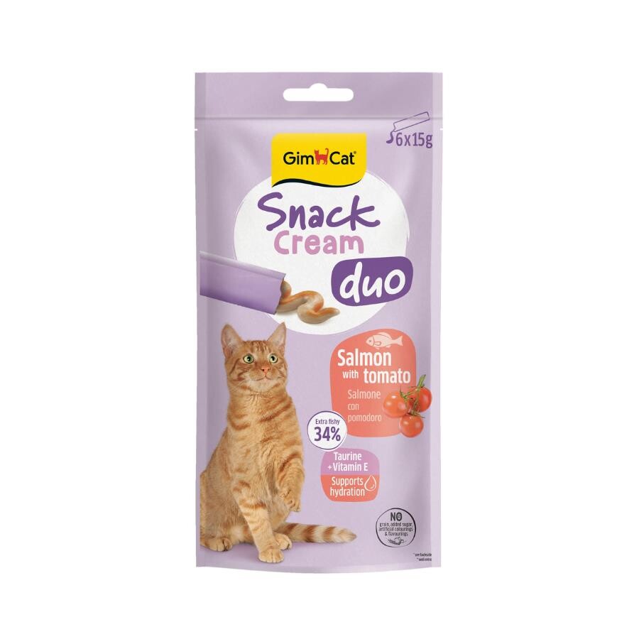 Gimcat Snack Cream Duo Somonlu & Domatesli Kedi Ödülü 6X15GR | SRC: Barcode: 4002064422541