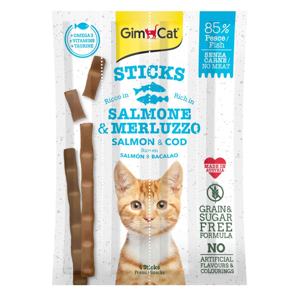 Gimcat Sticks Somon Morina Tahılsız Ödül Çubukları 20 GR 4'LÜ | SRC: Barcode: 4002064400174