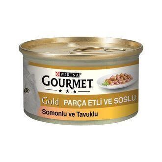 Gourmet Gold Parça Etli Ve Soslu Somon Tavuk Kedi Konservesi 85 GR TEKLI | SRC: Barcode: 7613032815318