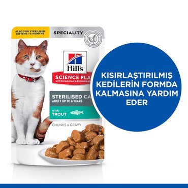 Hill's Science Plan Kısırlaştırılmış Alabalıklı Kedi Pouch 85 GR | SRC: Barcode: 052742376707