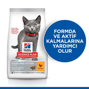 Hill's Science Plan Kısırlaştırılmış Tavuklu Yavru Kedi Maması 3 KG | SRC: Barcode: 052742053516