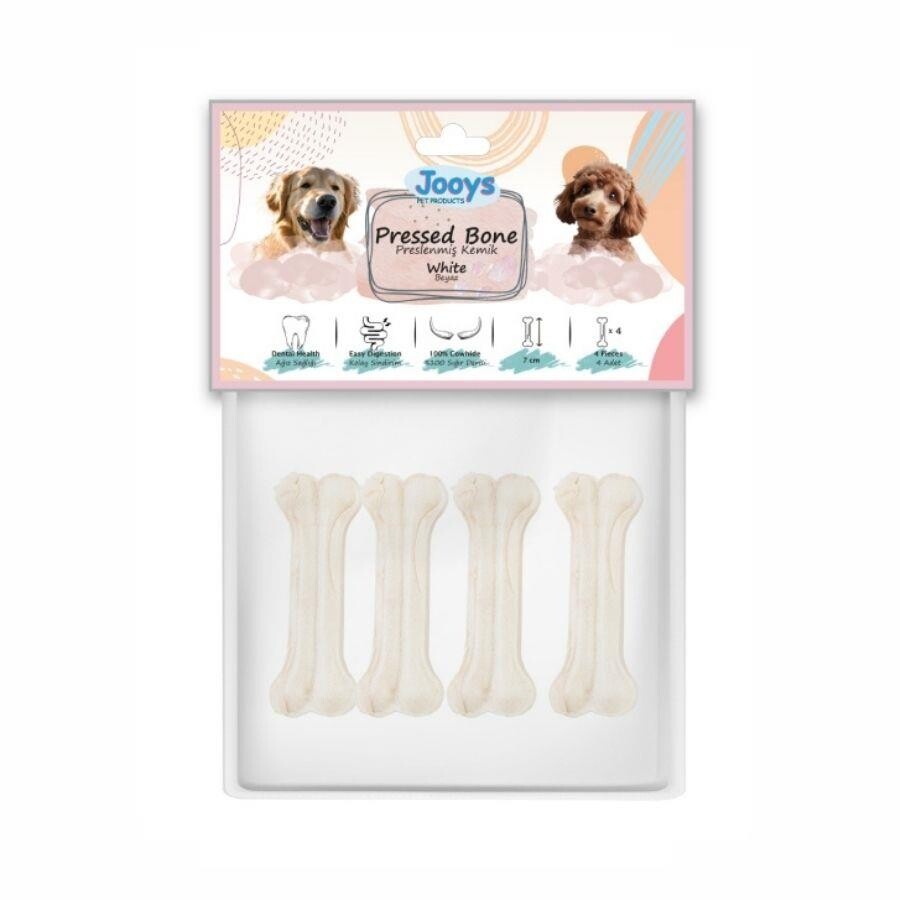 Jooys Pres Köpek Ödül Kemiği 7 CM BEYAZ 4'LÜ | SRC: Barcode: 8683434453585