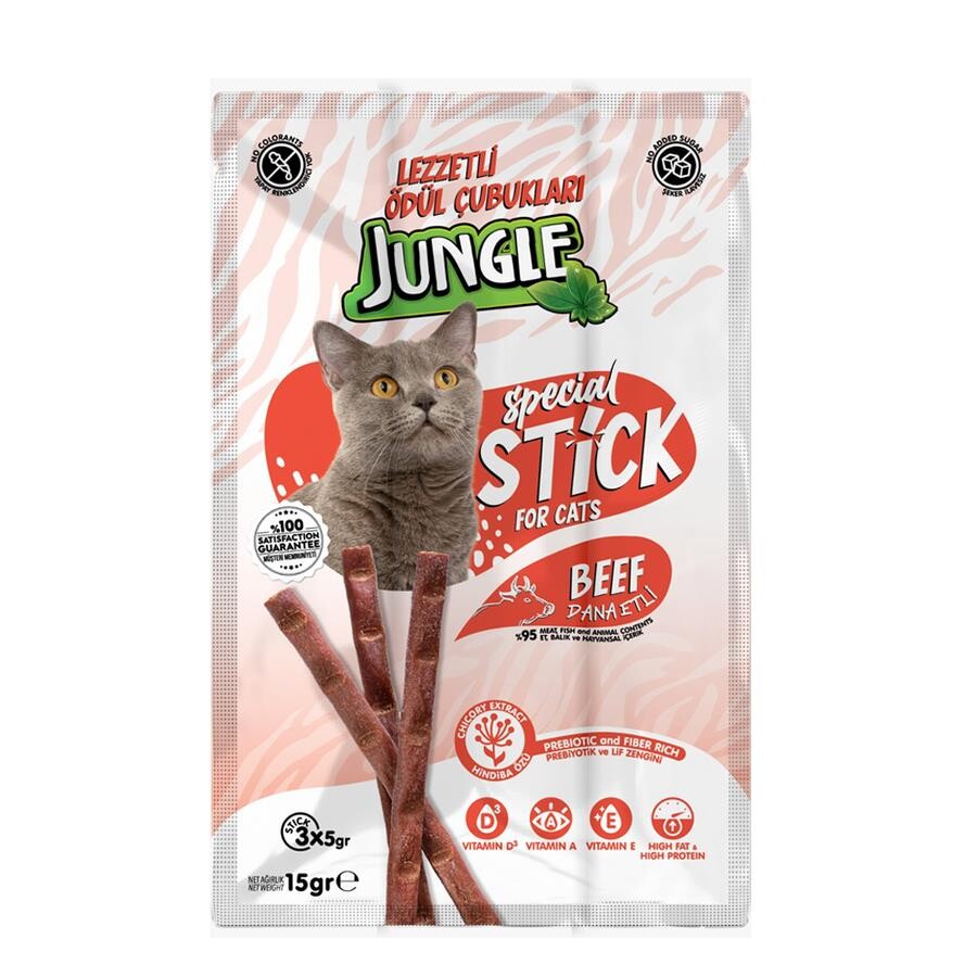 Jungle Kedi Stick Dana Etli Kedi Ödül Maması 3 X 5 GR | SRC: Barcode: 8682631205614