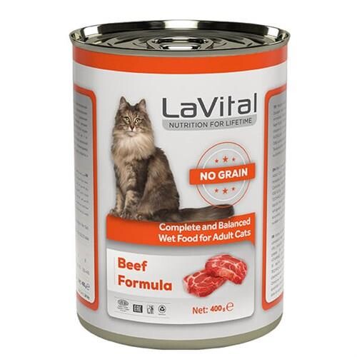 Lavital Biftekli Tahılsız Yetişkin Kedi Konservesi 400 GR | SRC: Barcode: 8681612751157