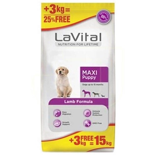 Lavital Kuzu Etli Büyük Irk Yavru Köpek Maması 12 KG + 3 KG | SRC: Barcode: 8014556127410