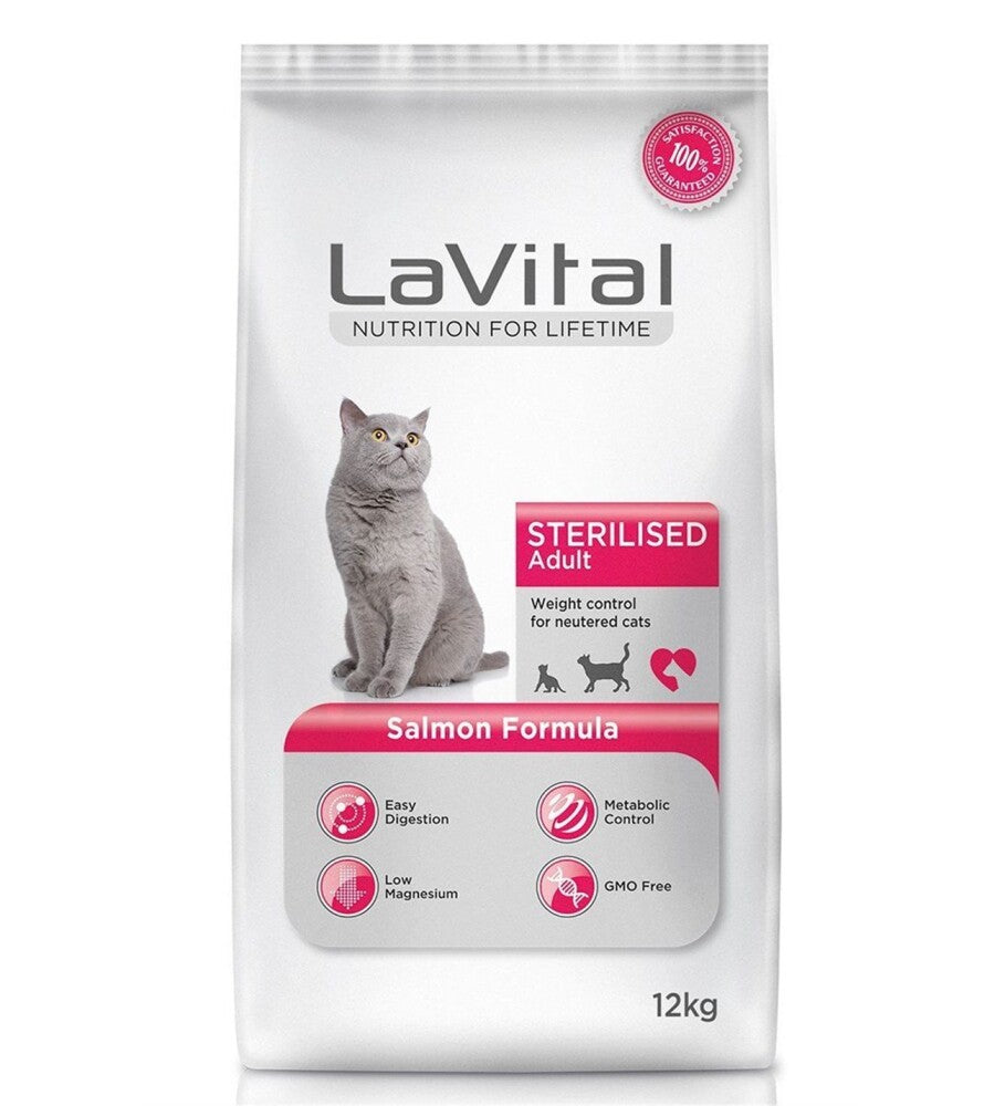 Lavital Somonlu Kısırlaştırılmış Yetişkin Kedi Maması 12 KG | SRC: Barcode: 8014556127274