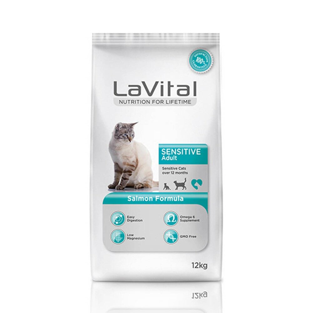 Lavital Sensitive Hassas Sindirim Sistemine Sahip Kediler İçin Somonlu Yetişkin Kedi Maması 12 KG | SRC: Barcode: 8681612751850