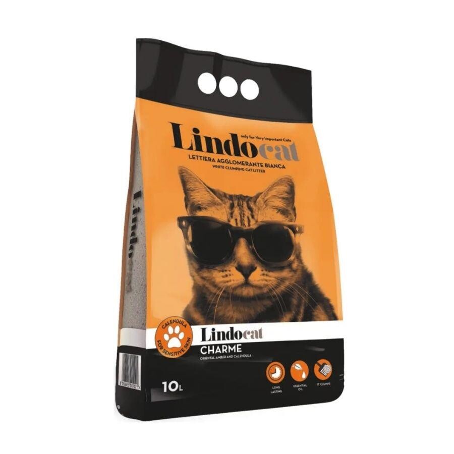 Lindocat Charme Amber Kokulu Topaklanan Kalın Taneli Bentonit Kedi Kumu 10 LT | SRC: Barcode: 8006455001021