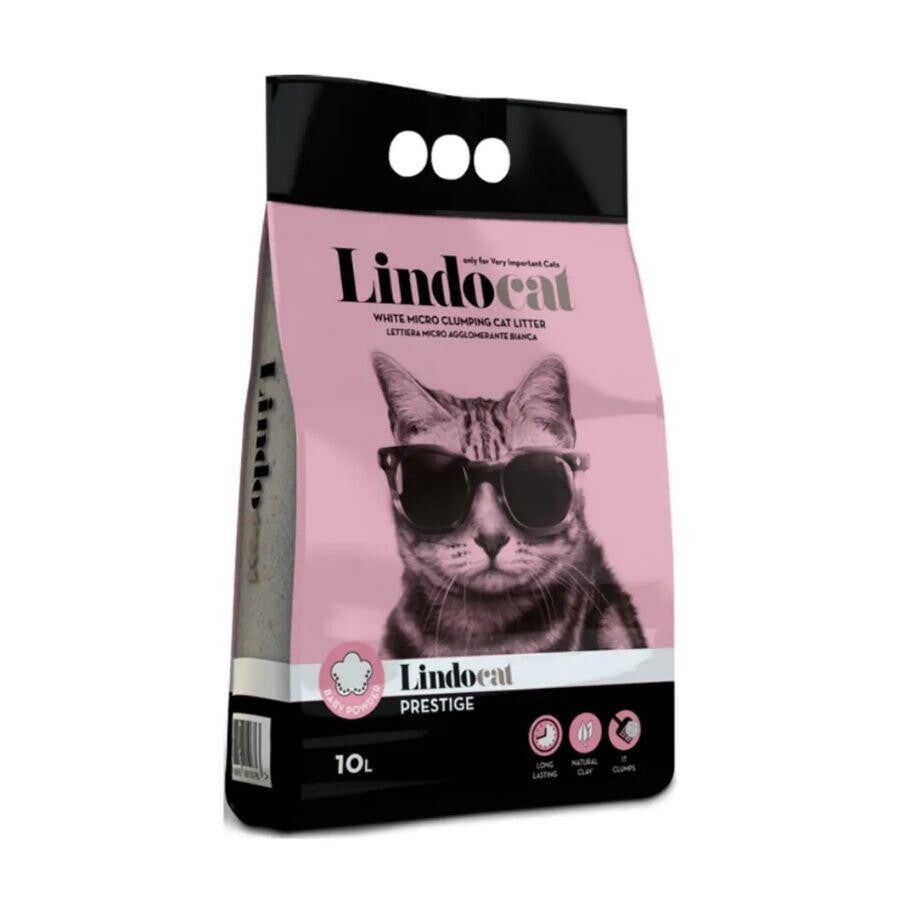 Lindocat Prestige Bebek Pudra Kokulu Topaklanan İnce Taneli Bentonit Kedi Kumu 10 LT | SRC: Barcode: 8006455001076