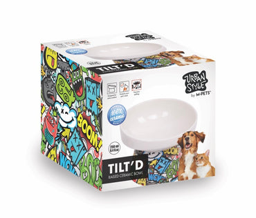 M-pets Urban Style Tilted Eğimli Seramik Mama Kabı 250 ML | SRC: Barcode: 6953182748762