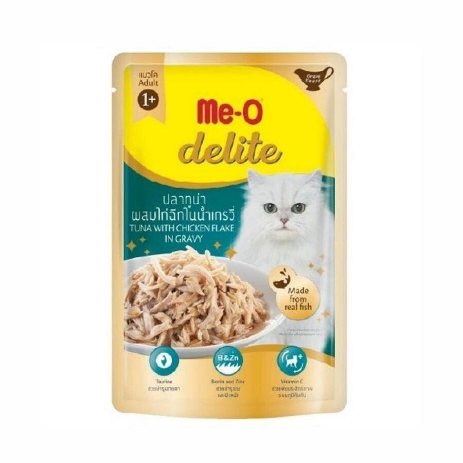 Me-o Pouch Delite Ton Balıklı Ve Tavuklu Soslu Yetişkin Kedi Konservesi 70 GR | SRC: Barcode: 8850477026285