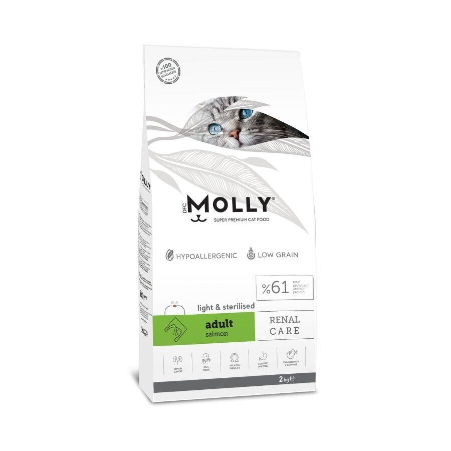 Molly Düşük Tahıllı Hypoallergenic Somonlu Light Kısırlaştırılmış Yetişkin Kedi Maması 2 KG | SRC: Barcode: 8680542870174