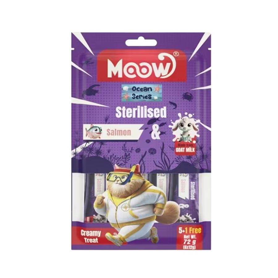 Moow Creamy Somonlu Ve Keçi Sütlü Kısırlaştırılmış Sıvı Krema Kedi Ödülü 6X12 GR | SRC: Barcode: 8684862800095