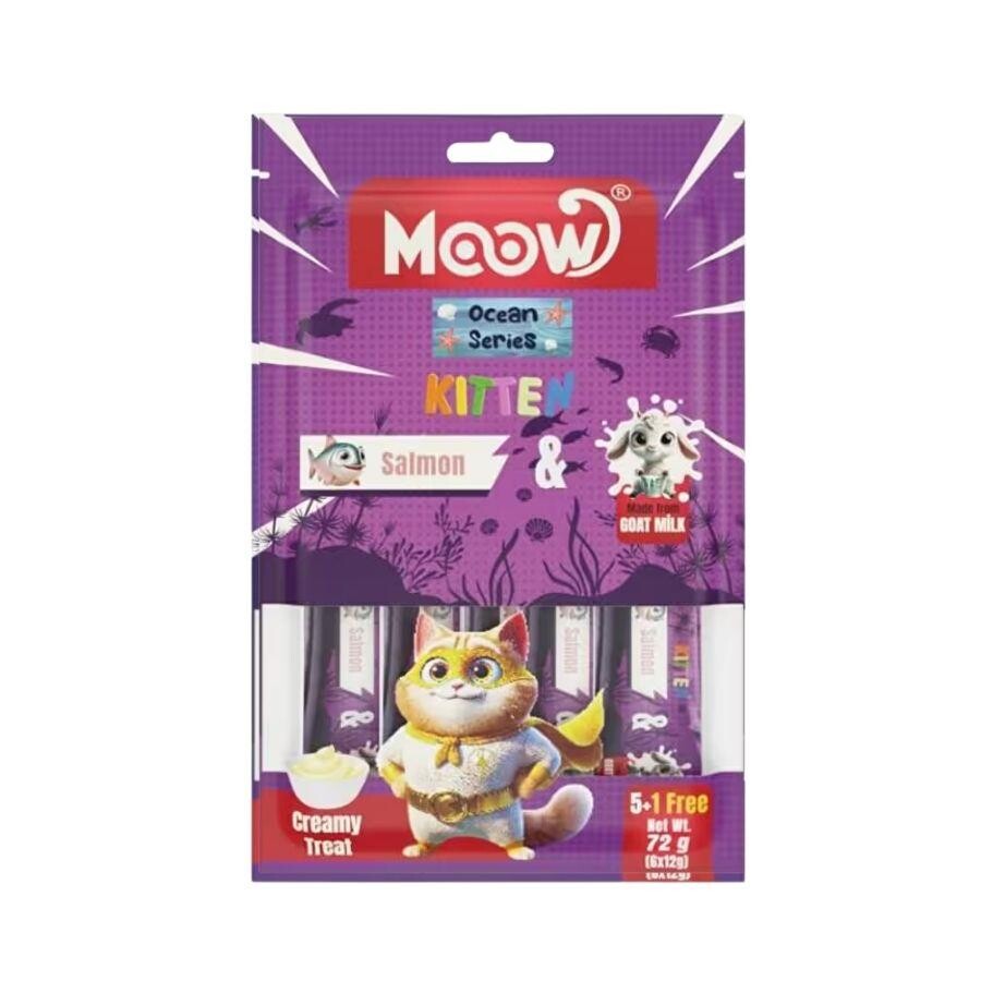 Moow Creamy Somonlu Ve Keçi Sütlü Sıvı Krema Yavru Kedi Ödülü 6X12 GR | SRC: Barcode: 8684862800088