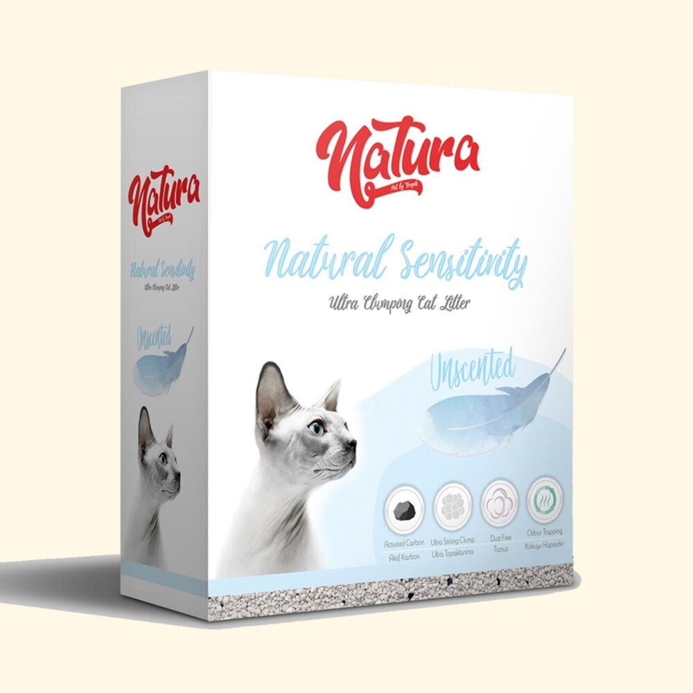 Natura Natural Sensitive Kokusuz Topaklaşan Kedi Kumu 10 LT | SRC: Barcode: 8682315523003