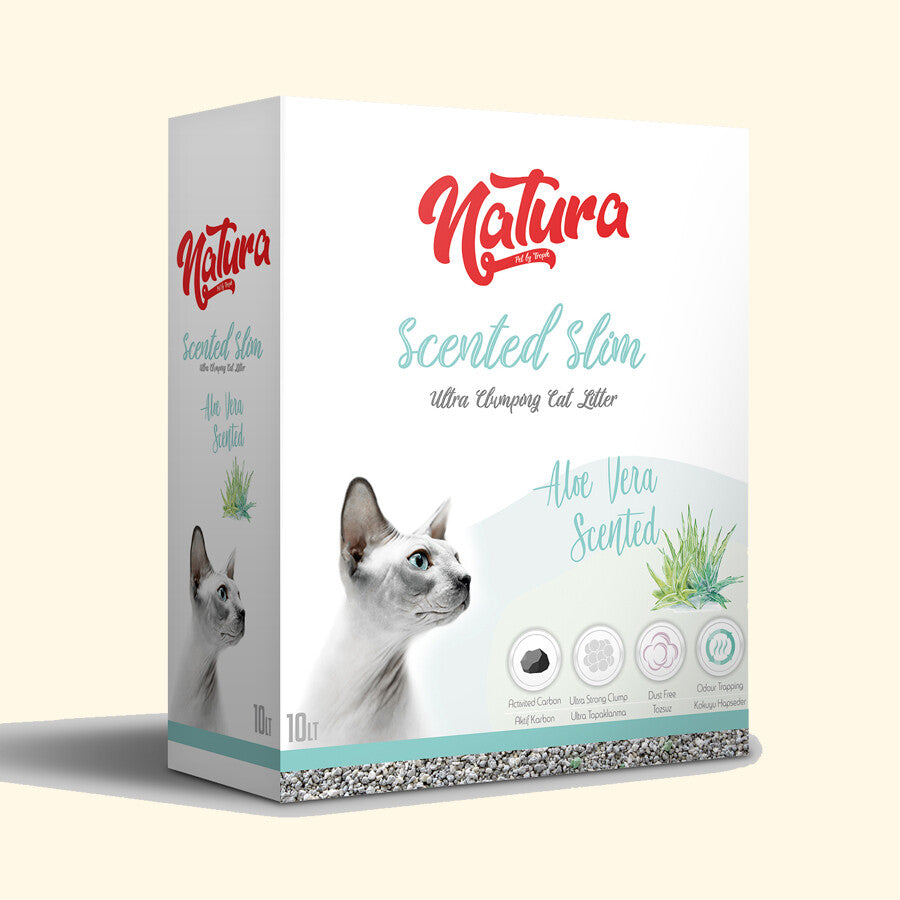 Natura Scented Slim Aloe Vera Kokulu Topaklaşan Kedi Kumu 10 LT | SRC: Barcode: 8682315523010