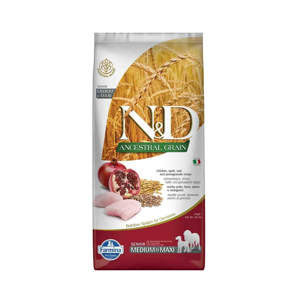 N&d Düşük Tahıllı Tavuklu Narlı Büyük Ve Orta Irk Yaşlı Köpek Maması 12 KG | SRC: Barcode: 8010276030542
