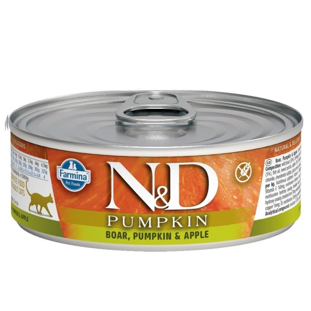 N&d Pumpkin Balkabaklı Tahılsız Domuzlu Ve Elmalı Kedi Konservesi 80 GR | SRC: Barcode: 8606014102079