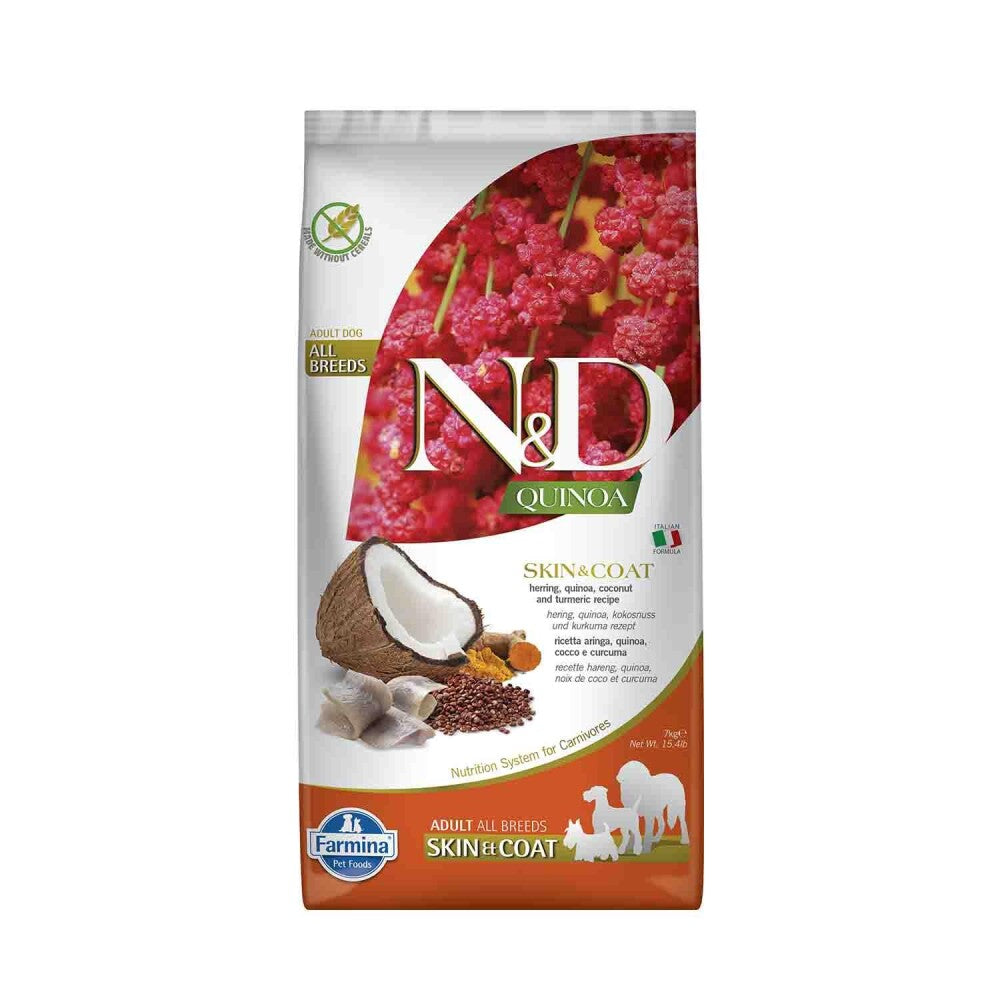 N&d Quinoa Skin & Coat Tahılsız Ringa Balıklı Yetişkin Köpek Maması 7 KG | SRC: Barcode: 8010276035653