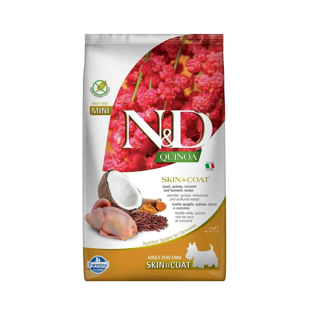 N&d Quinoa Skin & Coat Tahılsız Bıldırcınlı Ve Hindistan Cevizli Küçük Irk Yetişkin Köpek Maması 2.5 KG | SRC: Barcode: 8010276040084