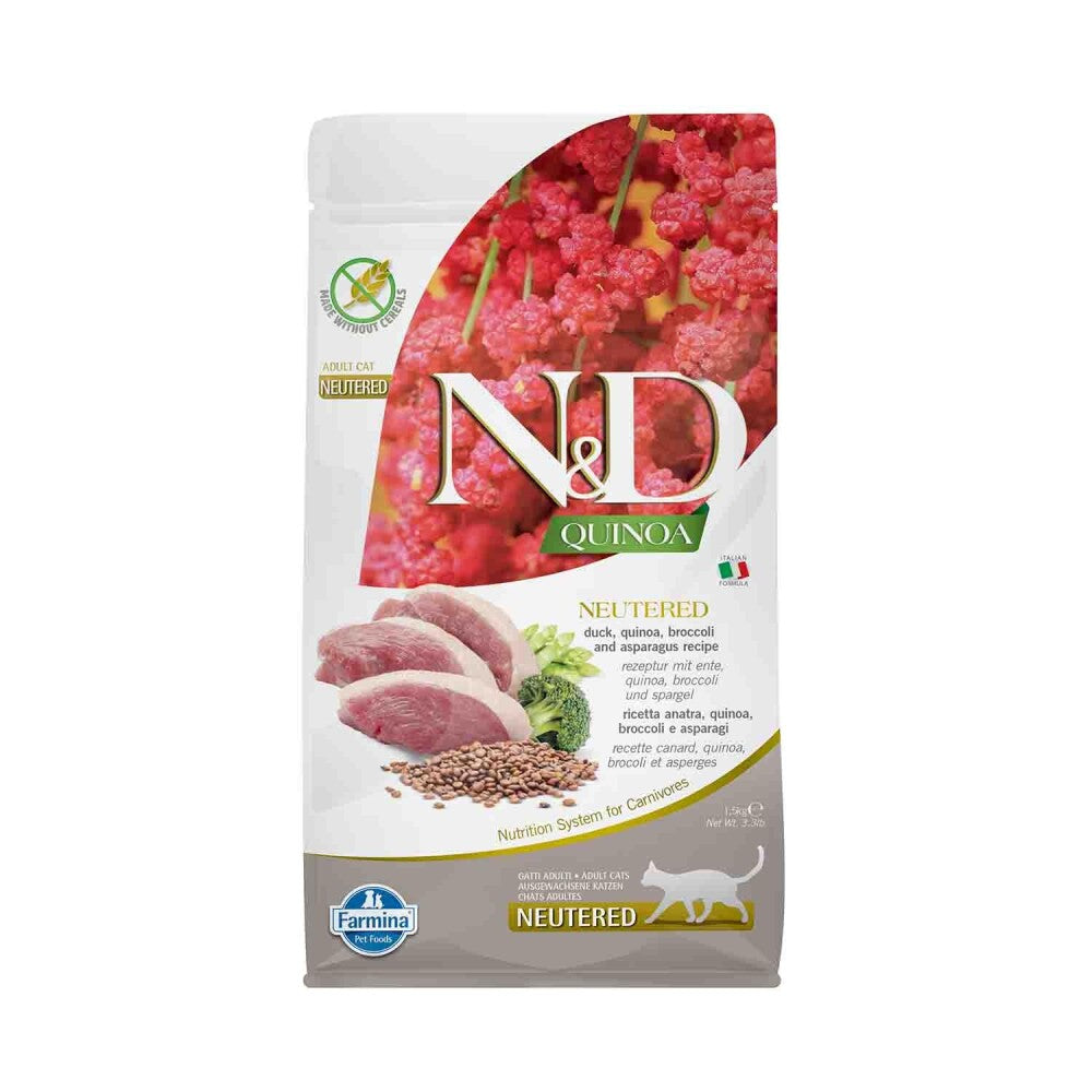 N&d Quinoa Tahılsız Ördek Ve Kuşkonmazlı Kısırlaştırılmış Yetişkin Kedi Maması 1.5 KG | SRC: Barcode: 8010276038678